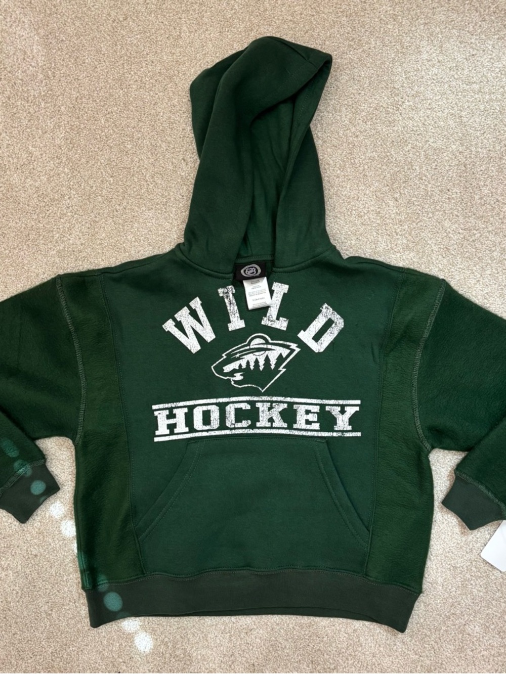 Girl's NHL Minnesota Wild Green Hockey Hoodie NWT Size 6/6X